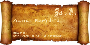 Zsarnai Manfréd névjegykártya
